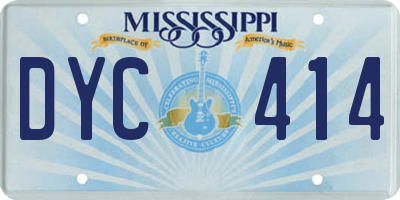 MS license plate DYC414