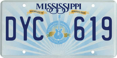 MS license plate DYC619