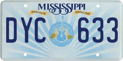MS license plate DYC633