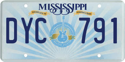 MS license plate DYC791
