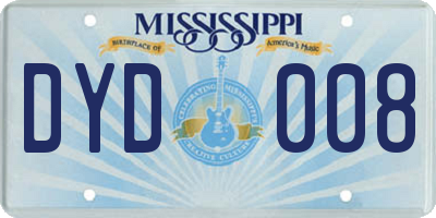 MS license plate DYD008