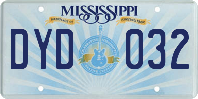 MS license plate DYD032