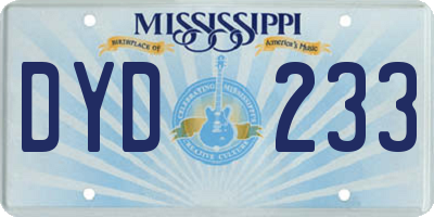 MS license plate DYD233