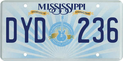 MS license plate DYD236