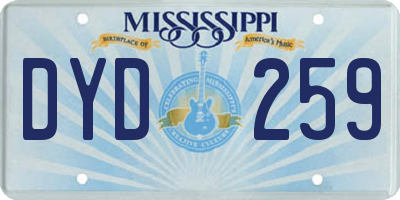 MS license plate DYD259