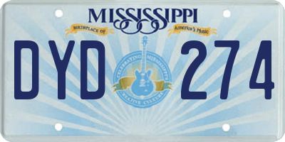MS license plate DYD274