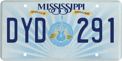 MS license plate DYD291