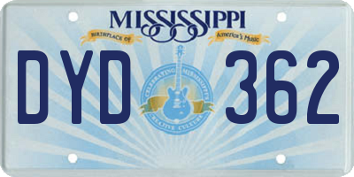 MS license plate DYD362