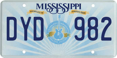 MS license plate DYD982