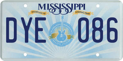 MS license plate DYE086