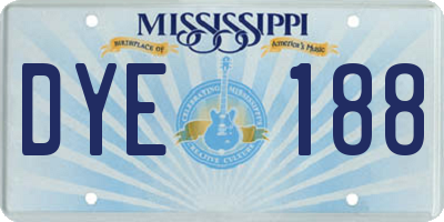 MS license plate DYE188