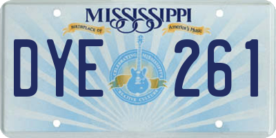 MS license plate DYE261