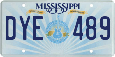 MS license plate DYE489