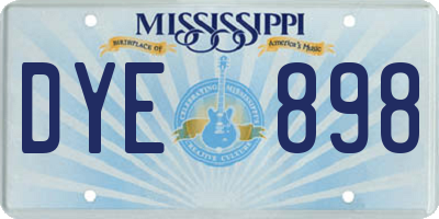 MS license plate DYE898