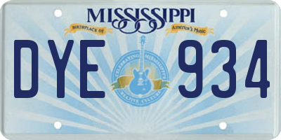 MS license plate DYE934