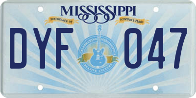 MS license plate DYF047
