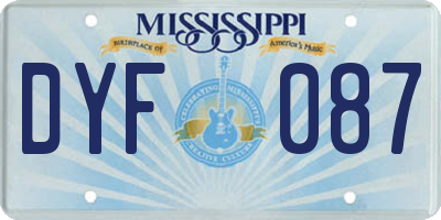 MS license plate DYF087