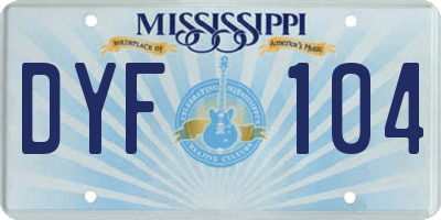 MS license plate DYF104