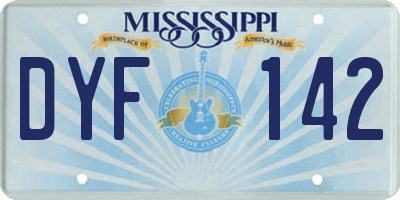 MS license plate DYF142