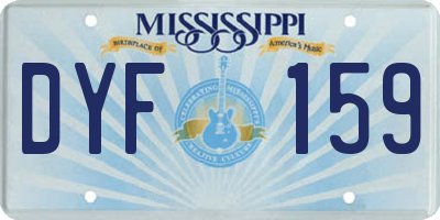 MS license plate DYF159
