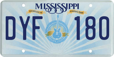 MS license plate DYF180
