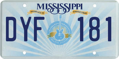 MS license plate DYF181