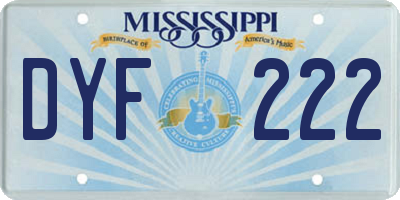 MS license plate DYF222