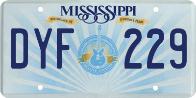 MS license plate DYF229