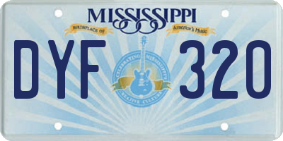 MS license plate DYF320