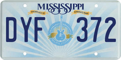 MS license plate DYF372