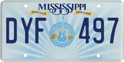 MS license plate DYF497