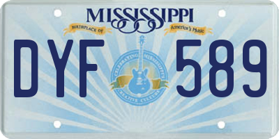 MS license plate DYF589