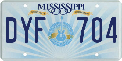 MS license plate DYF704