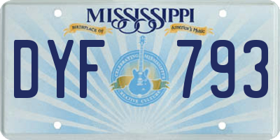 MS license plate DYF793