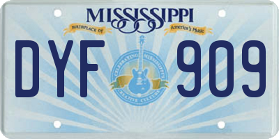 MS license plate DYF909