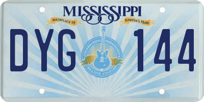 MS license plate DYG144