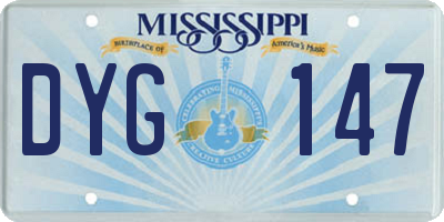 MS license plate DYG147