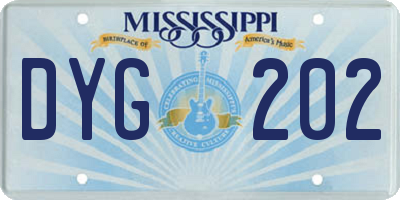 MS license plate DYG202