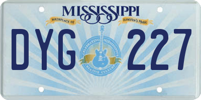MS license plate DYG227