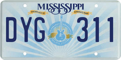 MS license plate DYG311