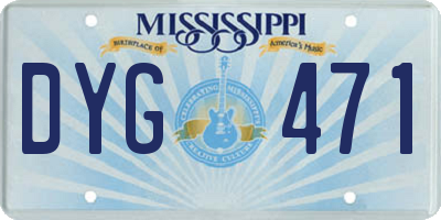 MS license plate DYG471