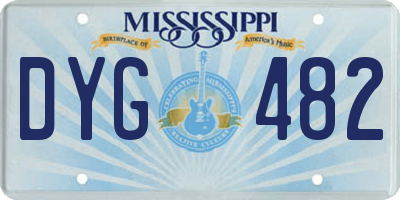 MS license plate DYG482