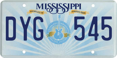MS license plate DYG545