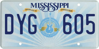 MS license plate DYG605