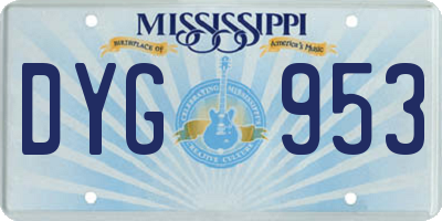 MS license plate DYG953