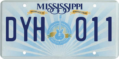MS license plate DYH011