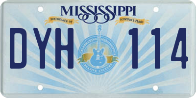 MS license plate DYH114