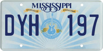 MS license plate DYH197
