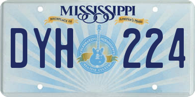 MS license plate DYH224