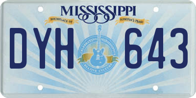 MS license plate DYH643